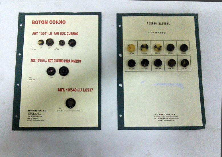 muestrario botones consultar modelos y cantidades